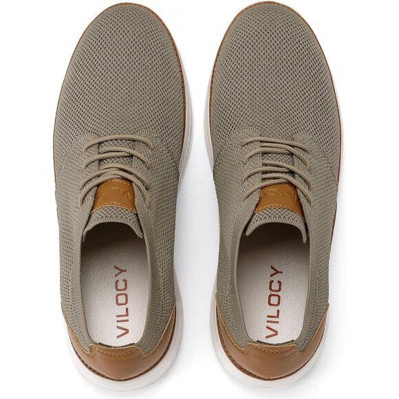 ⚡VILOCY Men's Khaki Fashion Business Comfortable Breathable Dress Sneaker - Picture 8 of 8